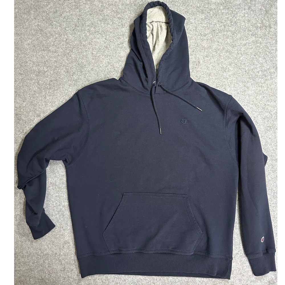 Champion Authentic Athleticwear Hoodie XL Navy Blue Embroidered Logo Pullover